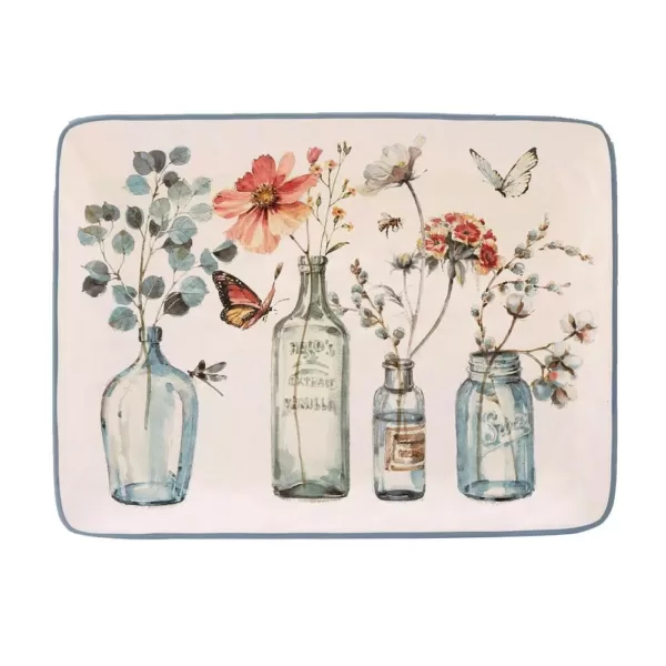 Certified International Country Weekend Multi-Colored 16 in. x 12 in. Ceramic Rectangular Platter