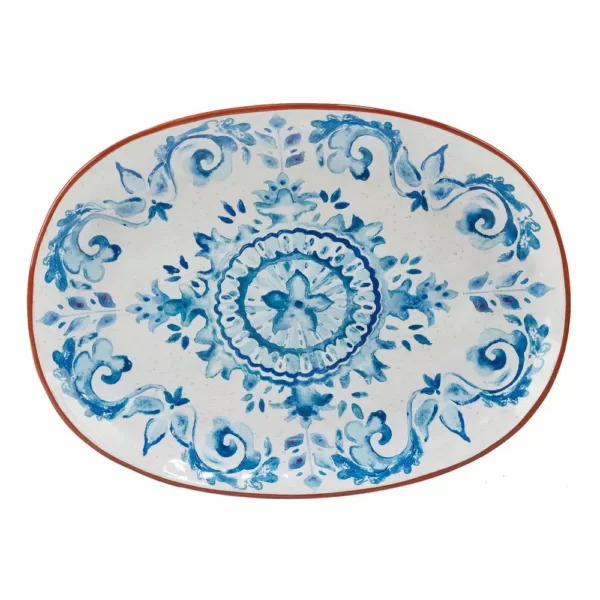 Certified International Porto Multi-Colored 17 in. x 12.5 in. Ceramic Oval Platter
