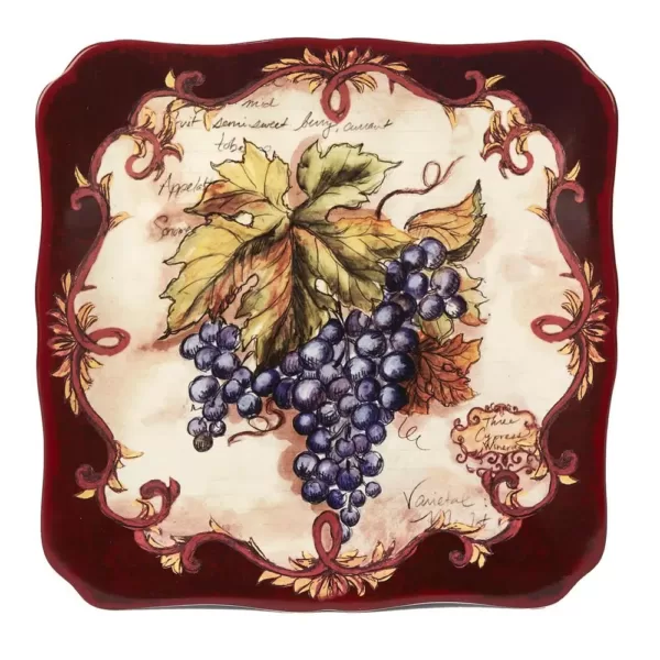 Certified International Vintners Journal Multi-Colored 12.5 in. Ceramic Square Platter