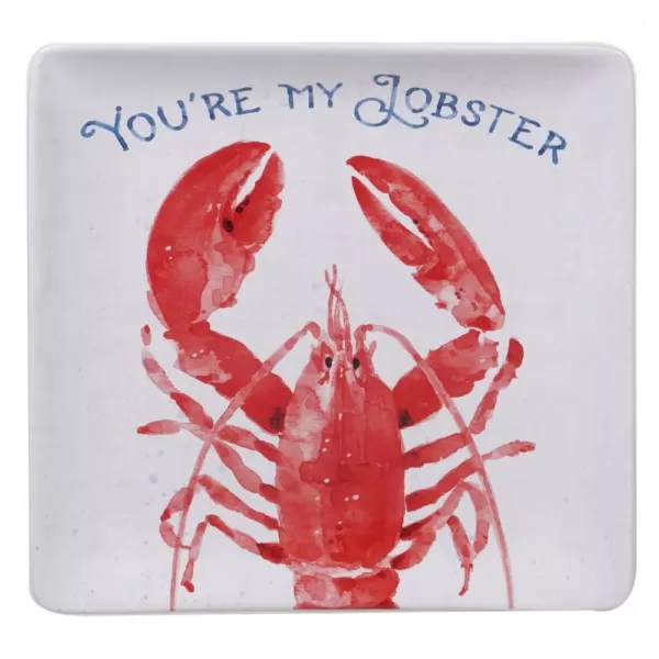 Certified International Nautical Life Multi-Colored 12.5 in. Earthenware Square Lobster Platter
