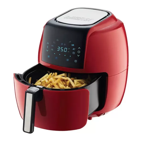 GoWISE USA 8-in-1 5.8 Qt. Chili Red Electric Air Fryer with Recipe Book