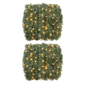 Home Accents Holiday 50 ft. Pre-lit Artificial Christmas Roping Garland with 200 Incandescent Clear Lights (Set of 2)