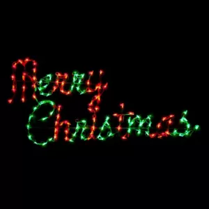 HOLIDYNAMICS HOLIDAY LIGHTING SOLUTIONS 44 in. Holidynamics LED Script Merry Christmas Sign
