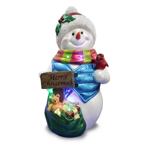 HOLIDYNAMICS HOLIDAY LIGHTING SOLUTIONS Holidynamics, 26 in. Resin Merry Christmas Snowman