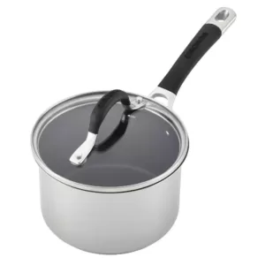 Circulon Momentum 2 qt. Stainless Steel Nonstick Sauce Pan with Glass Lid