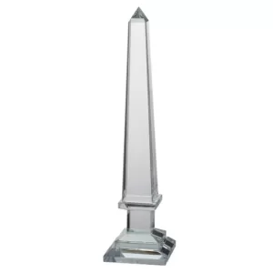 A & B Home 16 in. Crystal Obelisk Decorative Statue