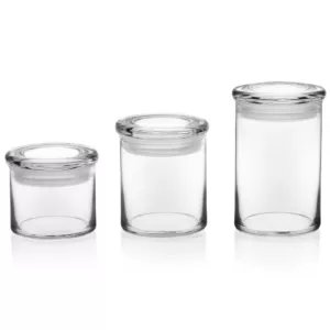 Libbey Cylinder 3-Piece Multi Glass Storage Jar Set with Glass Lids