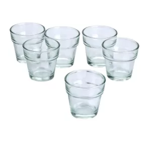 Light In The Dark Clear Glass Flower Pot Votive Candle Holders (Set of 72)