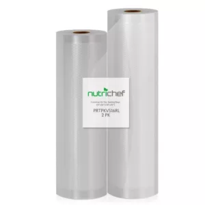 NutriChef White Vacuum Sealer Bags - Universal Air Vac Sealing Bags (2-Rolls, 100 ft. Total Length)