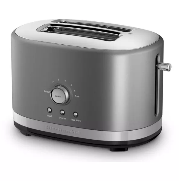 KitchenAid 2-Slice Contour Silver Wide Slot Toaster with Crumb Tray