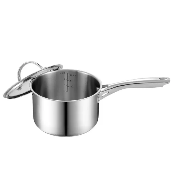 Cooks Standard Classic 3 qt. Stainless Steel Sauce Pan with Glass Lid
