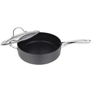 Cooks Standard 5 qt. Hard-Anodized Aluminum Nonstick Deep Saute Pan in Black with Glass Lid