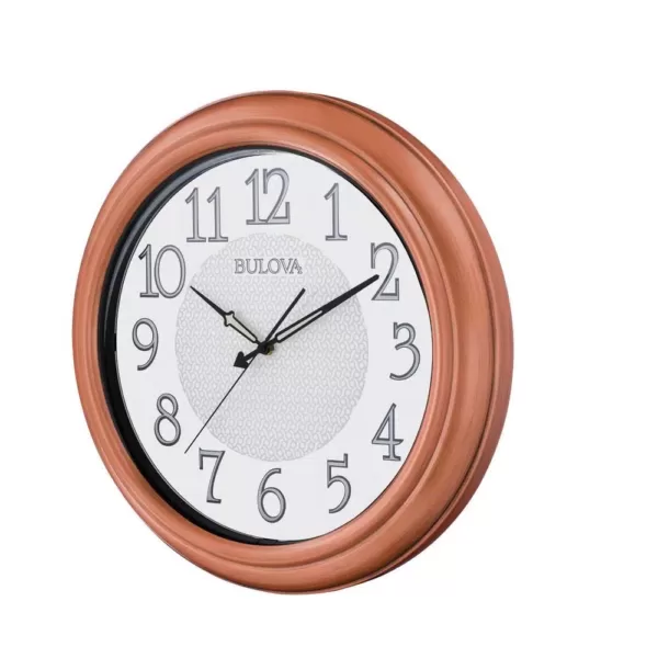 Bulova 18 in. H X 18 in. W Aged Copper Round Wall Clock