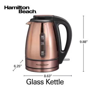 Hamilton Beach 7-Cup Copper Glass Cordless Electric Kettle