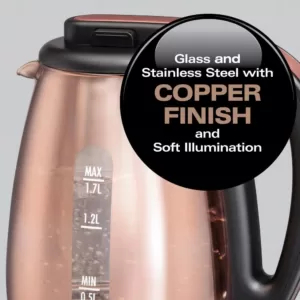 Hamilton Beach 7-Cup Copper Glass Cordless Electric Kettle