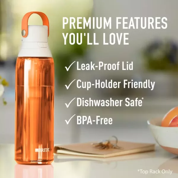 Brita Premium 26 oz. Coral Filtering Water Bottle, BPA Free