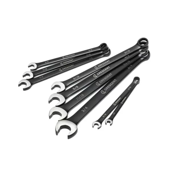 Crescent X10 12-Point Long Pattern Combination SAE Wrench Set (9-Piece)