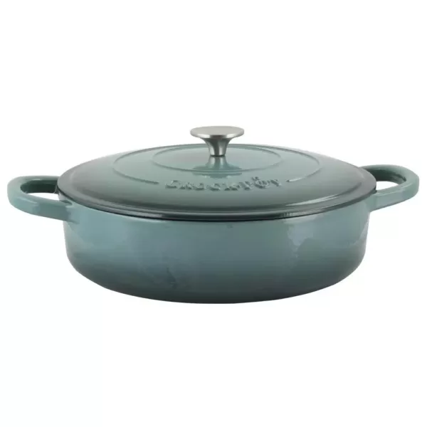 Crock-Pot Artisan 5 Qt. Enameled Cast Iron Round Braiser Pan with Self Basting Lid