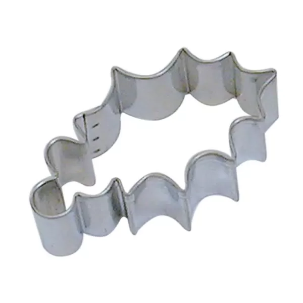 CybrTrayd 12-Piece 3.25 in. Holly Leaf Tinplated Steel Cookie Cutter and Recipe