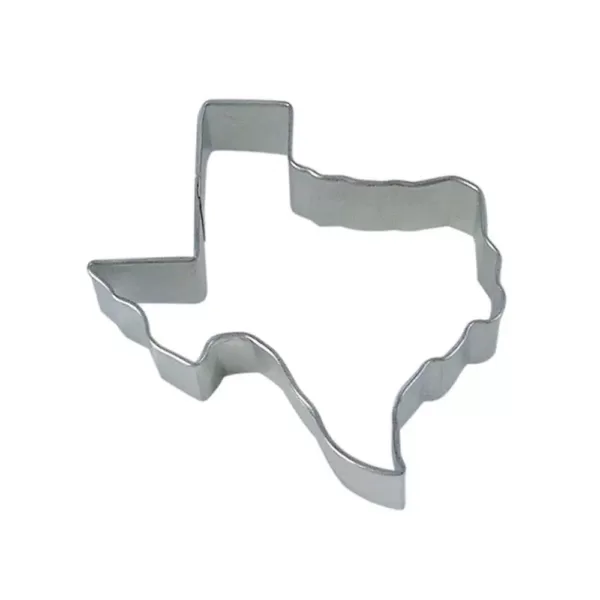 CybrTrayd 12-Piece Texas State 3.5 in.  Tinplated Steel Cookie Cutter & Recipe