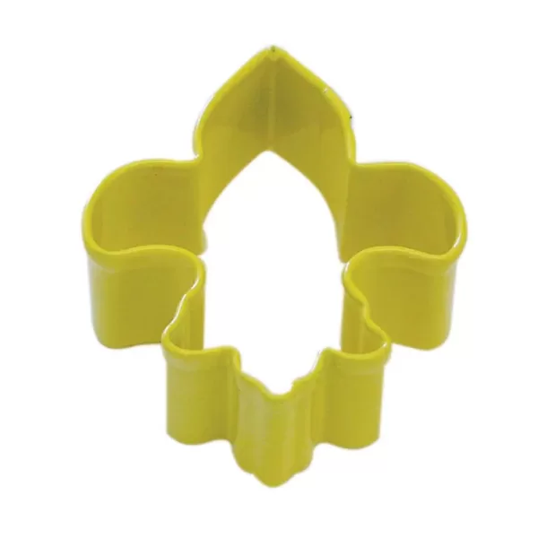CybrTrayd 12-Piece Mini Fleur De Lis Yellow Polyresin Cookie Cutter/Recipe