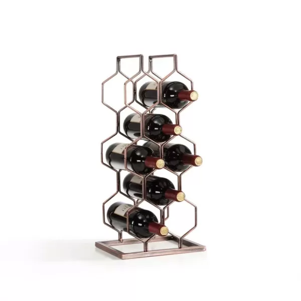 DANYA B Copper Electroplated 8-Bottle Wine Rack