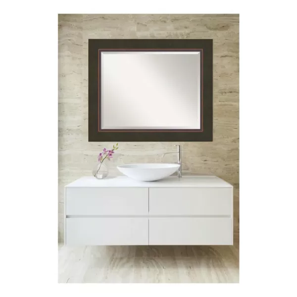 Amanti Art Milano 35 in. W x 29 in. H Framed Rectangular Bathroom Vanity Mirror in Dark Bronze