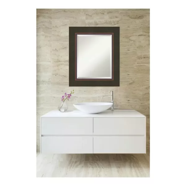Amanti Art Milano 23 in. W x 27 in. H Framed Rectangular Bathroom Vanity Mirror in Dark Bronze