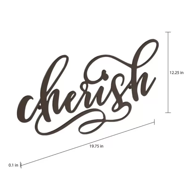 Lavish Home "Cherish" Metal Cutout Sign