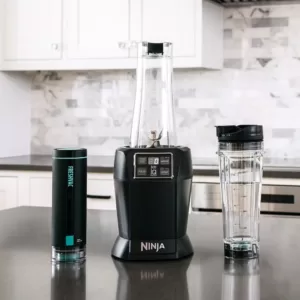 NINJA Nutri Ninja 24 oz. 2-Speed Dark Grey Blender with FreshVac Technology