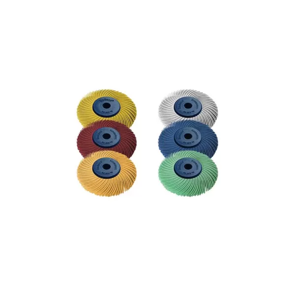 Dedeco Sunburst - 2 in. 3-PLY Radial Discs - 1/4 in. Arbor - Thermoplastic Cleaning and Polishing Tool Assortment (6-Piece)
