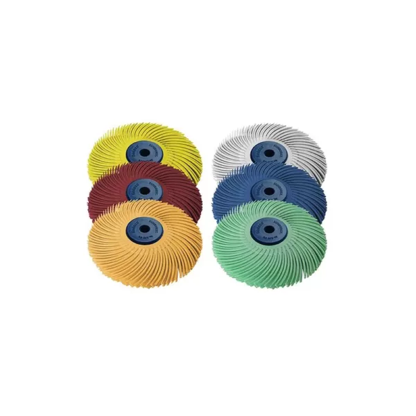 Dedeco Sunburst 3 in. x 1/4 in. 3-Ply Radial Discs Assortment Arbor Thermoplastic Cleaning and Polishing Tool (6-Piece)