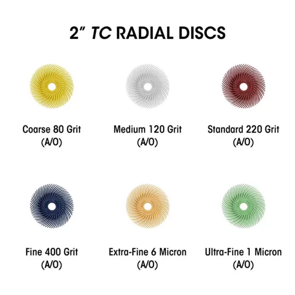Dedeco Sunburst 5/8 in. Radial Discs - 1/16 in. Ultra-Fine 1 mic Arbor Rotary Cleaning and Polishing Tool (12-Pack)