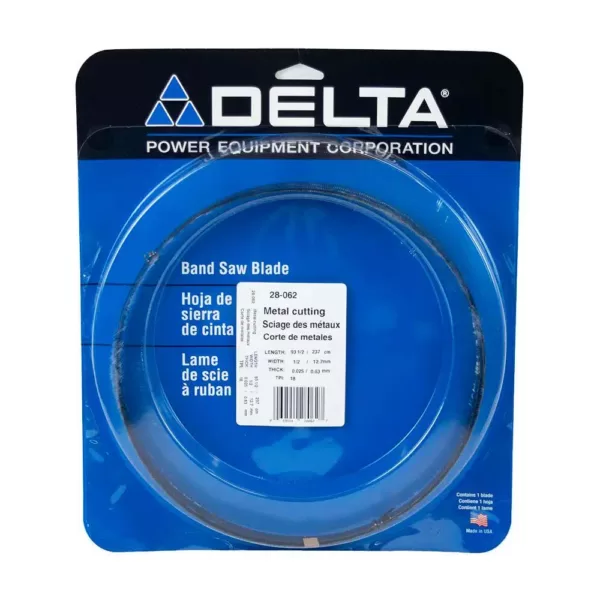 Delta 93-1/2 in. x 1/2 in. x 18T Metal Cutting Band Saw Blade