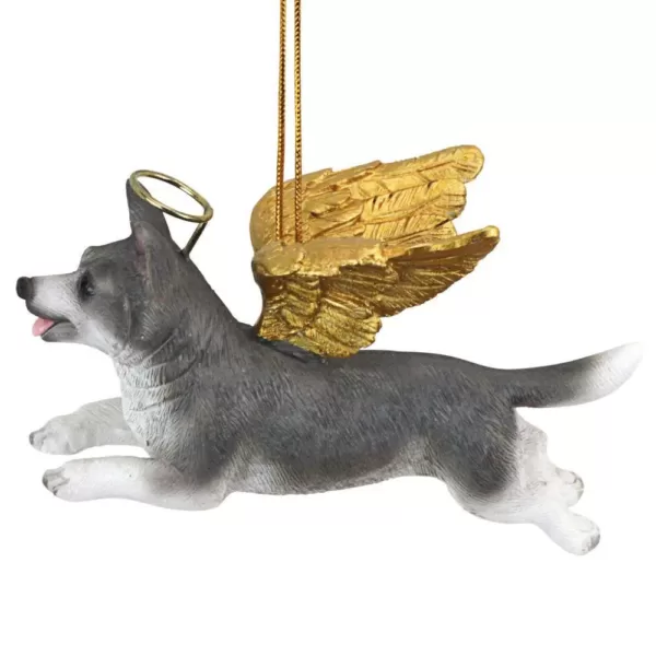 Design Toscano 2.5 in. Honor the Pooch Siberian Husky Holiday Dog Angel Ornament