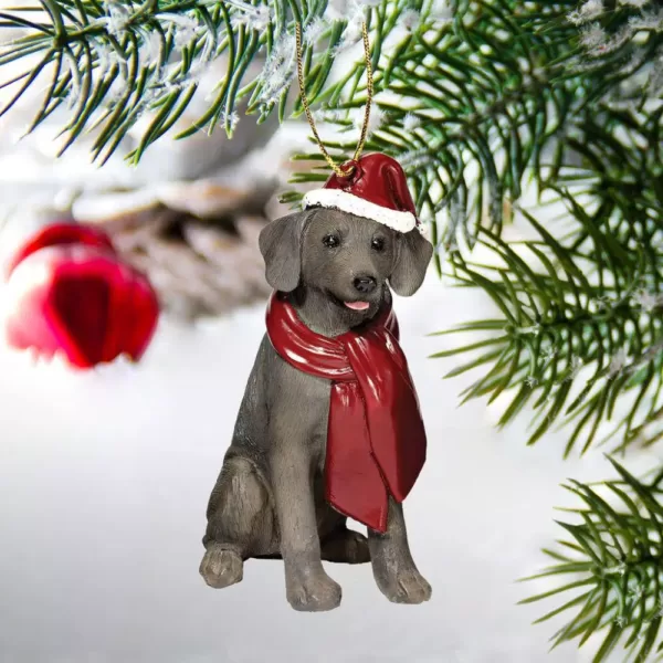 Design Toscano 3.5 in. Weimaraner Holiday Dog Ornament Sculpture