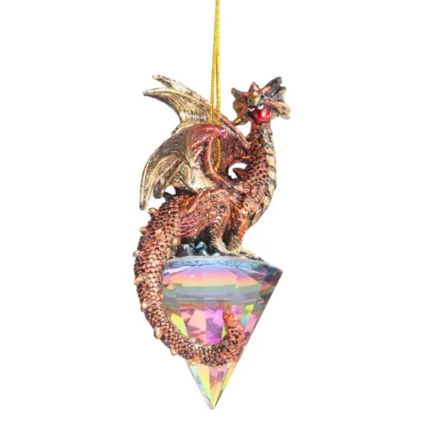 Design Toscano 3.5 in. Diamond Dragon Gothic Holiday Ornament (3-Piece)