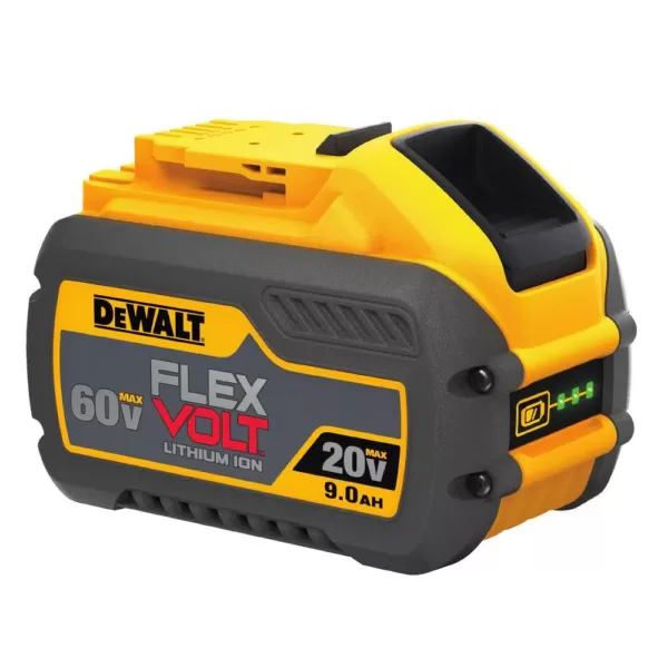 DEWALT FLEXVOLT 60-Volt MAX Brushless 4-1/2 in. - 6 in. Small Angle Grinder, (2) FLEXVOLT 9.0Ah Batteries & Reciprocating Saw