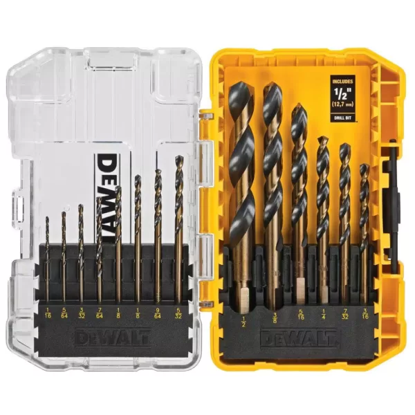 DEWALT MAXFIT Right Angle Magnetic Attachment with Black and Gold Drill Bit Set (14-Piece)