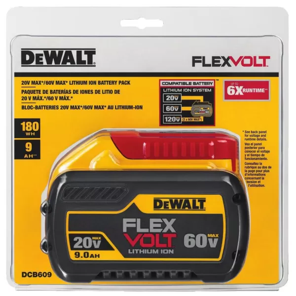 DEWALT FLEXVOLT 60-Volt MAX Cordless Brushless 7-1/4 in. Circular Saw with Brake, (1) FLEXVOLT 9.0Ah Battery & Impact Wrench