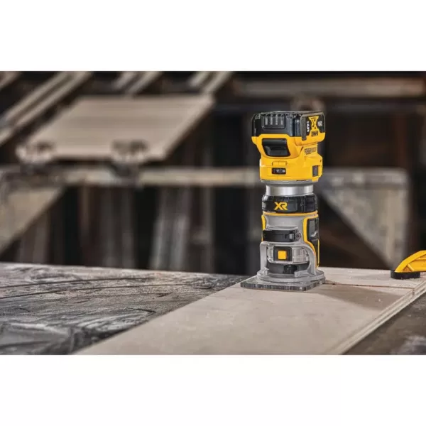 DEWALT 20-Volt MAX XR Cordless Brushless Compact Router with (1) 20-Volt Battery 3.0Ah & Charger