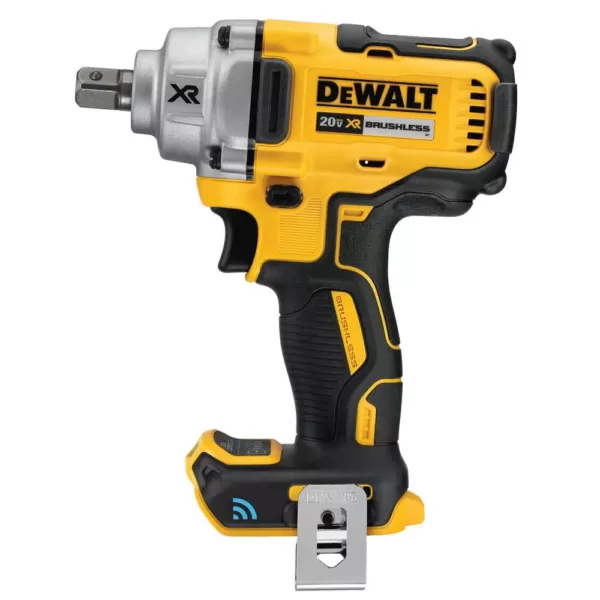 DEWALT 20-Volt MAX XR Cordless Brushless 1/2 in. Mid-Range Impact Wrench with Detent Pin Anvil & Tool Connect (Tool-Only)