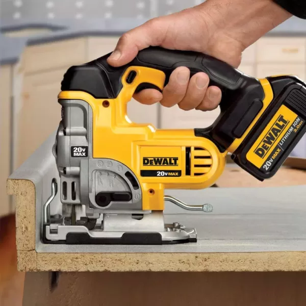 DEWALT 20-Volt MAX Lithium-Ion Cordless Jig Saw (Tool-Only) with 20-Volt MAX Compact Lithium-Ion 3.0 Ah Battery Pack