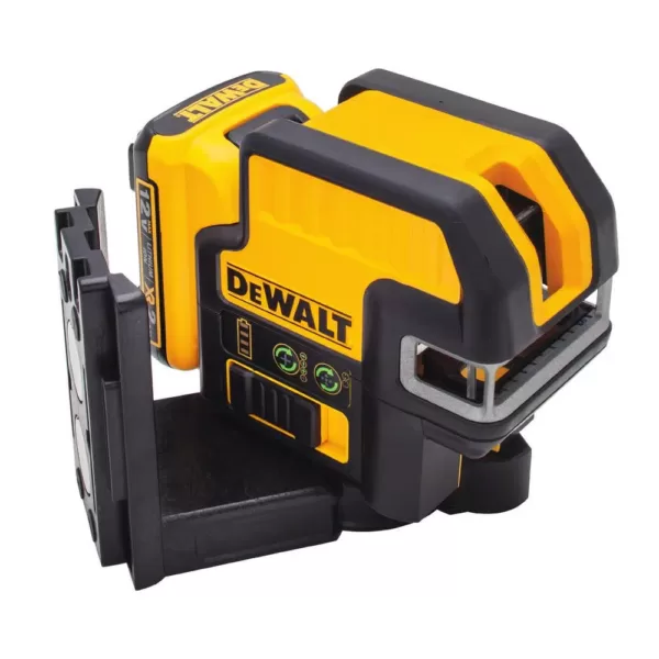 DEWALT 12-Volt MAX Lithium-Ion 100 ft. Green Self-Leveling 2-Spot & Cross Line Laser with Battery 2Ah, Charger, & TSTAK Case
