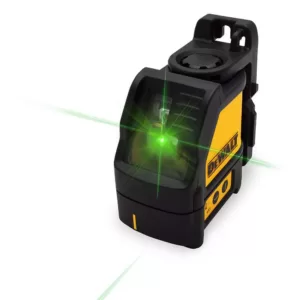DEWALT 165 ft. Green Self-Leveling Cross Line Laser Level with (3) AAA Batteries & Case