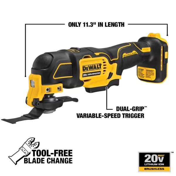 DEWALT ATOMIC 20-Volt MAX Brushless Cordless 1/2 in. Drill/Driver Kitw/ATOMIC 20-Volt Brushless Oscillating Tool (Tool-Only)