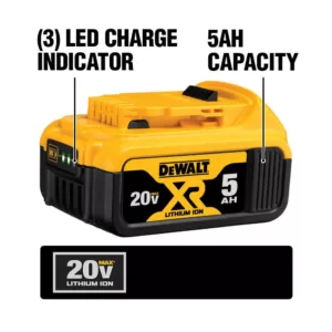 DEWALT 18-Volt to 20-Volt MAX Lithium-Ion Battery Adapter Kit with 20-Volt MAX XR Premium Li-Ion 5.0Ah Battery Pack (2-Pack)
