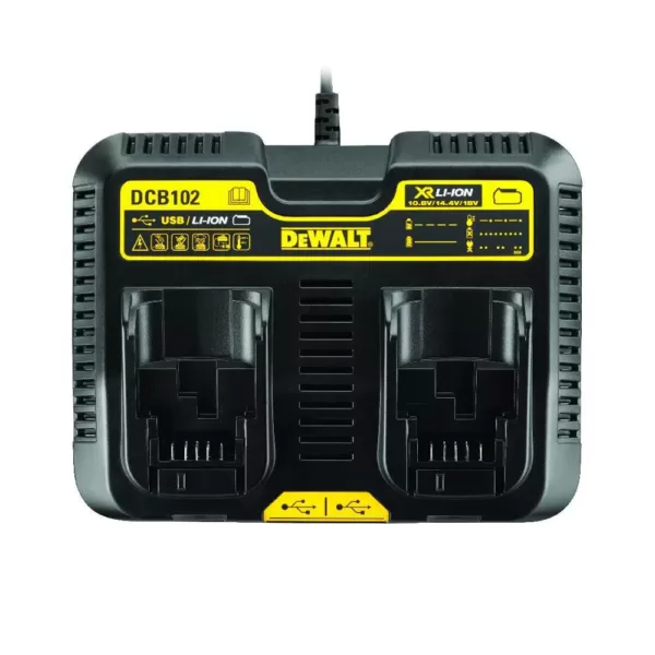 DEWALT 12-Volt to 20-Volt MAX Lithium-Ion Dual Port Jobsite Charging Station with (2) USB Ports