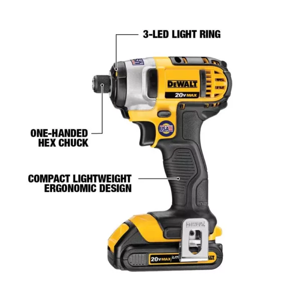 DEWALT 20-Volt MAX Cordless Drill/Impact Combo Kit (2-Tool) with (2) 20-Volt 1.3Ah Batteries, Charger & 6-1/2 in. Circular Saw