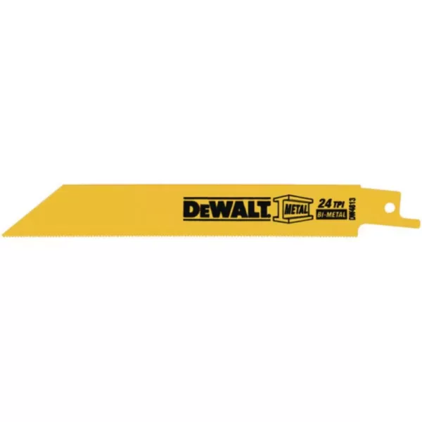 DEWALT 6 in. 24 Teeth per in. Straight Back Bi-Metal Reciprocating Saw Blade (5-Pack)